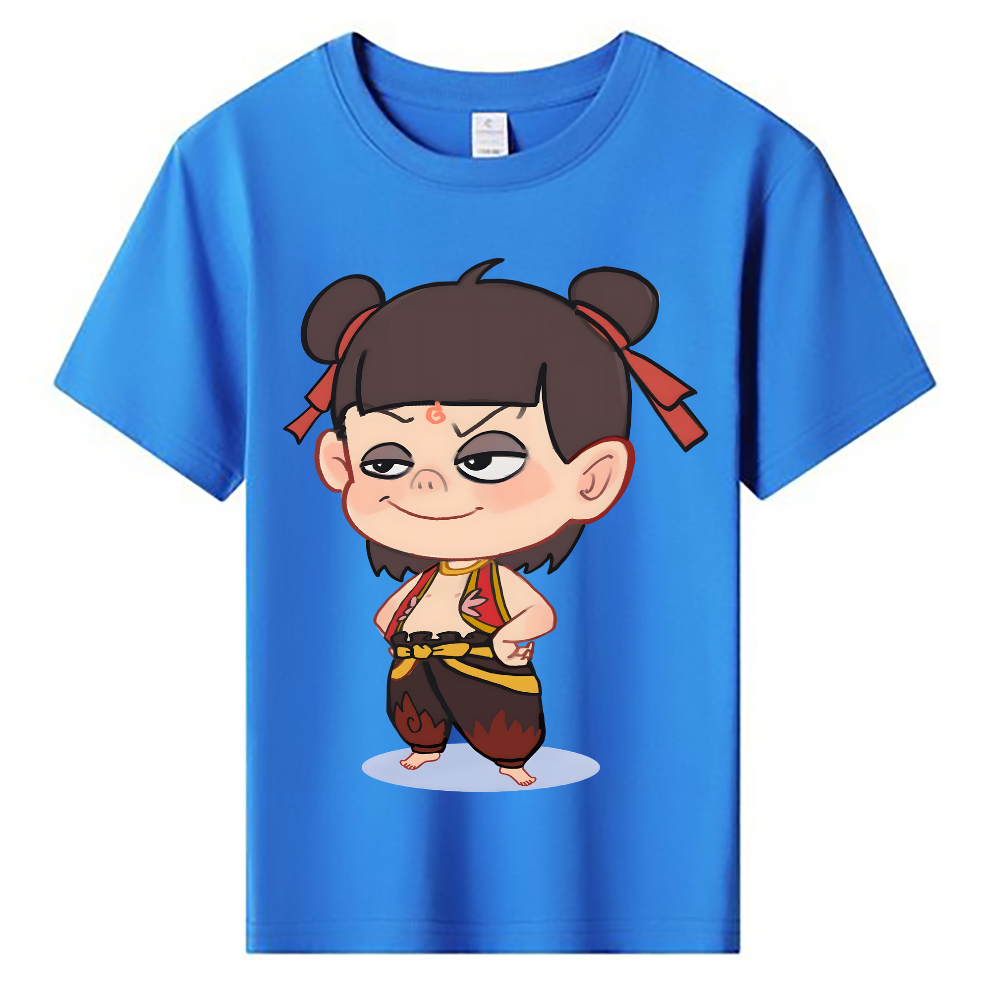 （画像用） Ne Zha 2 ナタ 魔童の大暴れ 綿100％キッズTシャツ（フロントプリント）